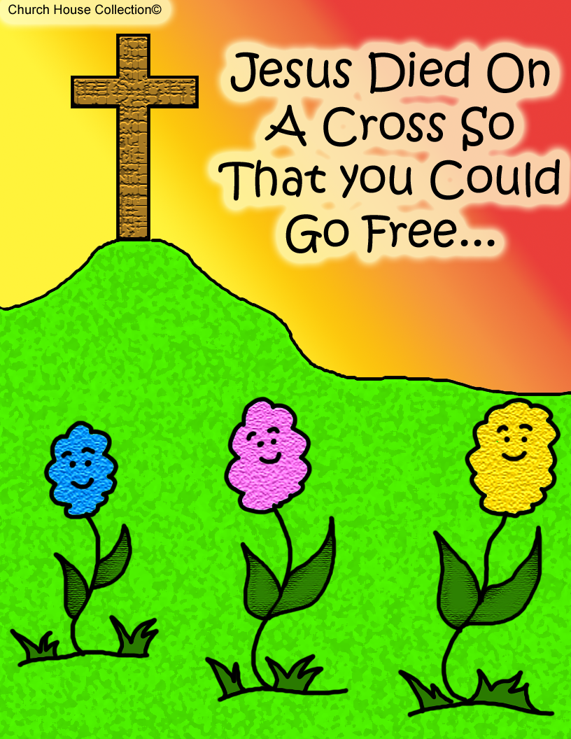 Jesus Died On A Cross Cartoon Picture